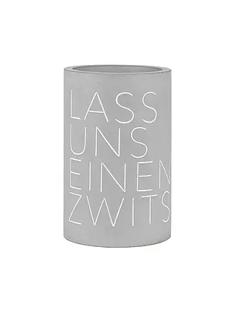 RAEDER | Flaschenkühler aus Beton 21cm "Save Water - Drink Wine" | grau